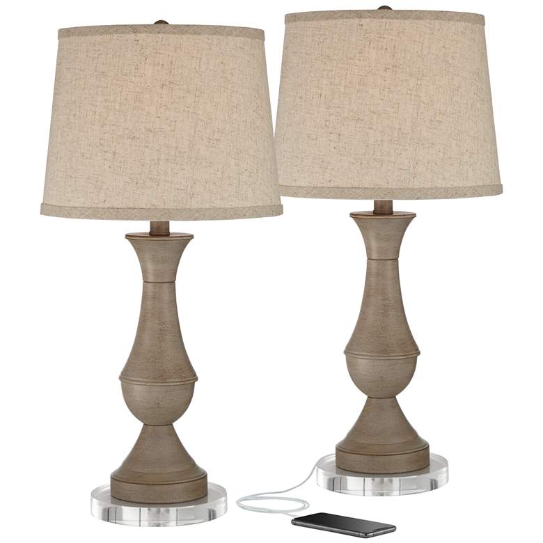 Image 1 Regency Hill Avery Touch USB Lamps with LED Bulbs and Acrylic Risers