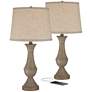 Regency Hill Avery Traditional USB Touch Lamps with LED Bulbs Set of 2