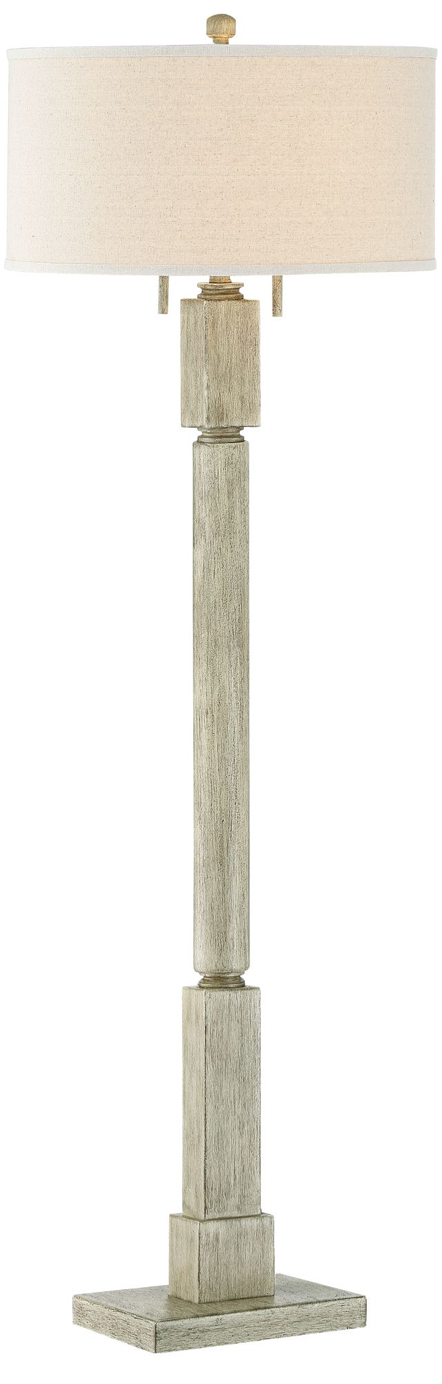 Image 2 Regency Hill Baluster 63 1/2" Coastal Rustic Pickled Wood Floor Lamp