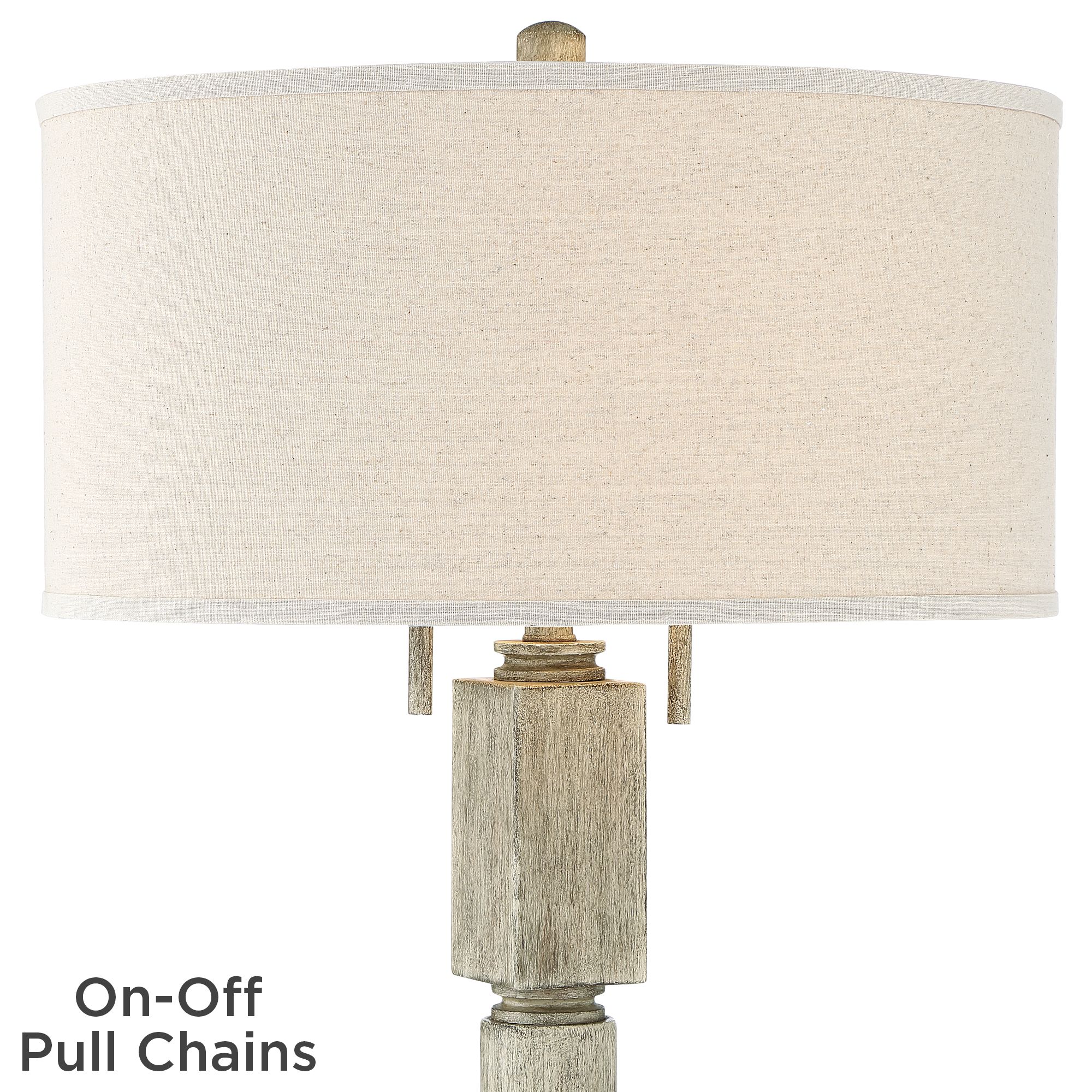 Image 4 Regency Hill Baluster 63 1/2" Coastal Rustic Pickled Wood Floor Lamp more views