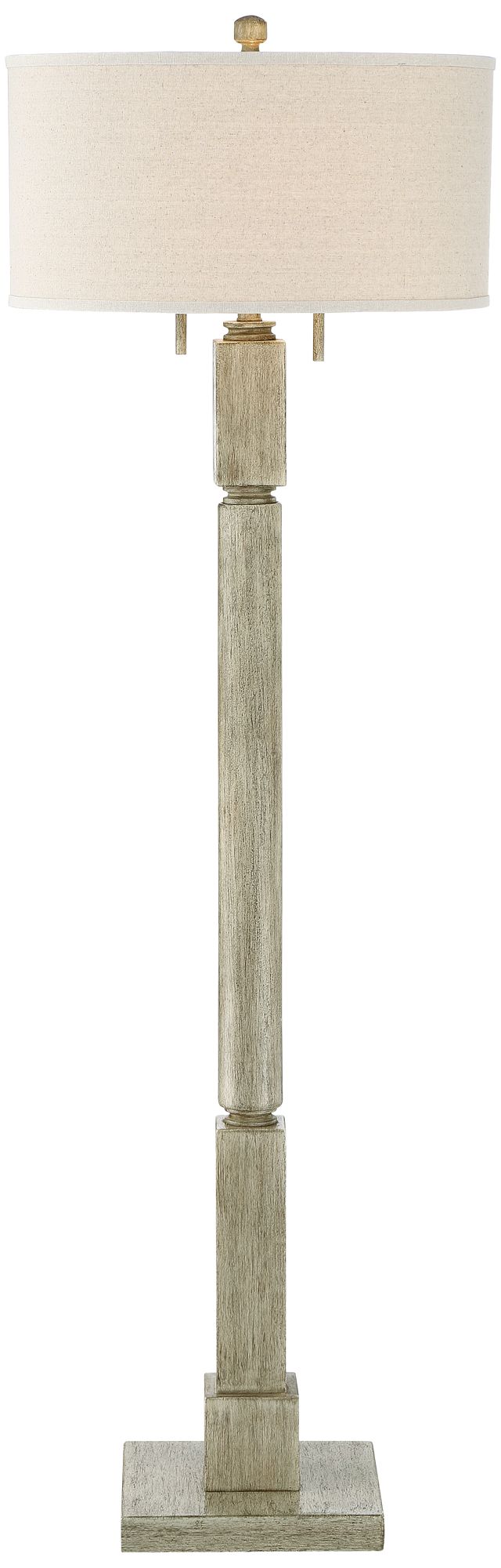 Image 7 Regency Hill Baluster 63 1/2" Coastal Rustic Pickled Wood Floor Lamp more views