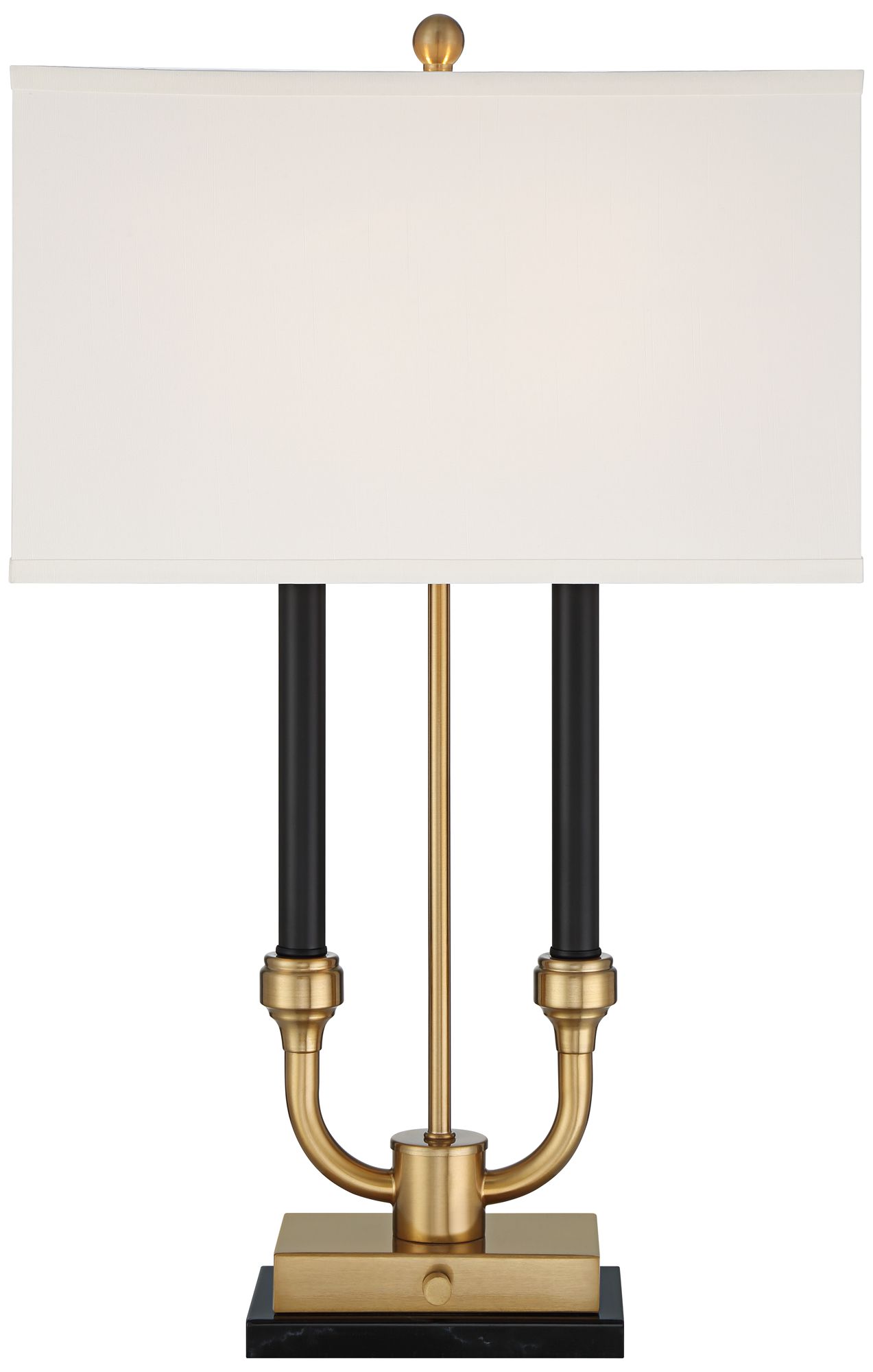 Regency Hill Barclay 28" Traditional Black Gold Lamp Dual USB Ports