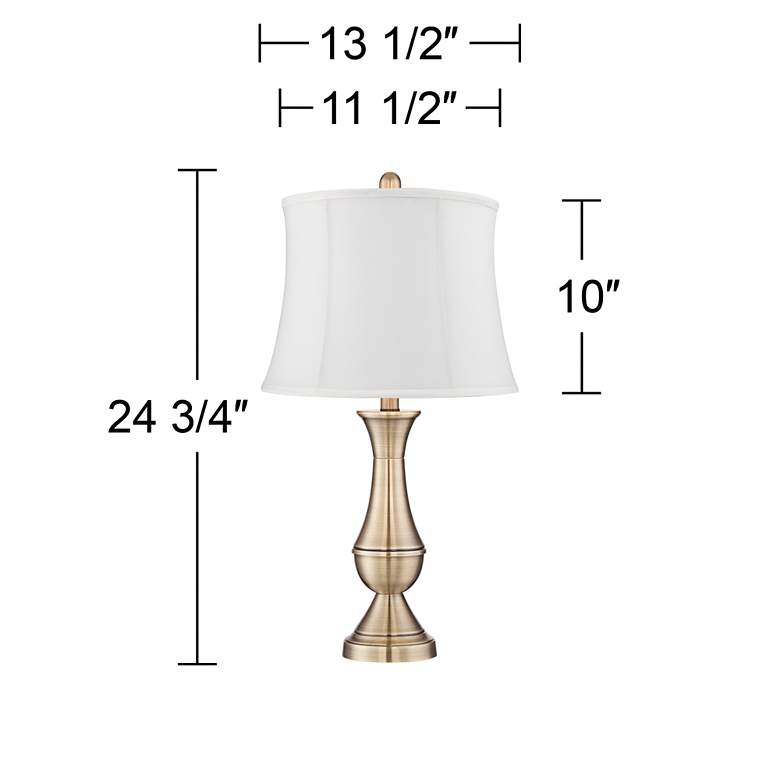 Image 5 Regency Hill Becky 24 3/4" Antique Brass Table Lamps Set of 2 more views