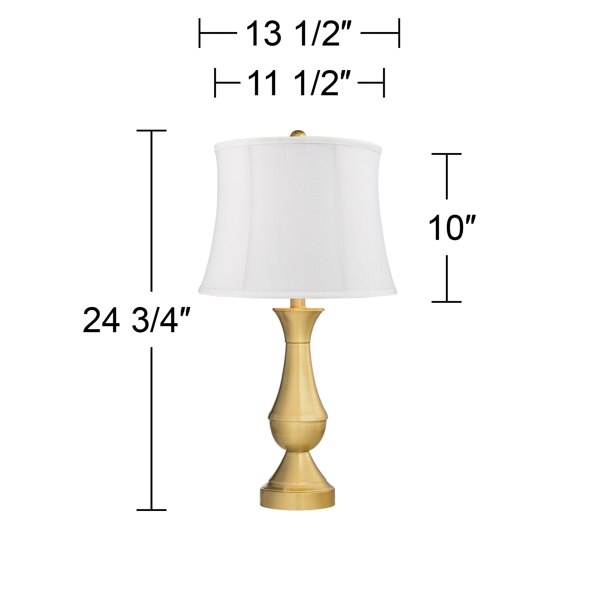 Regency Hill Becky 24 3/4" Antique Brass Table Lamps Set of 2