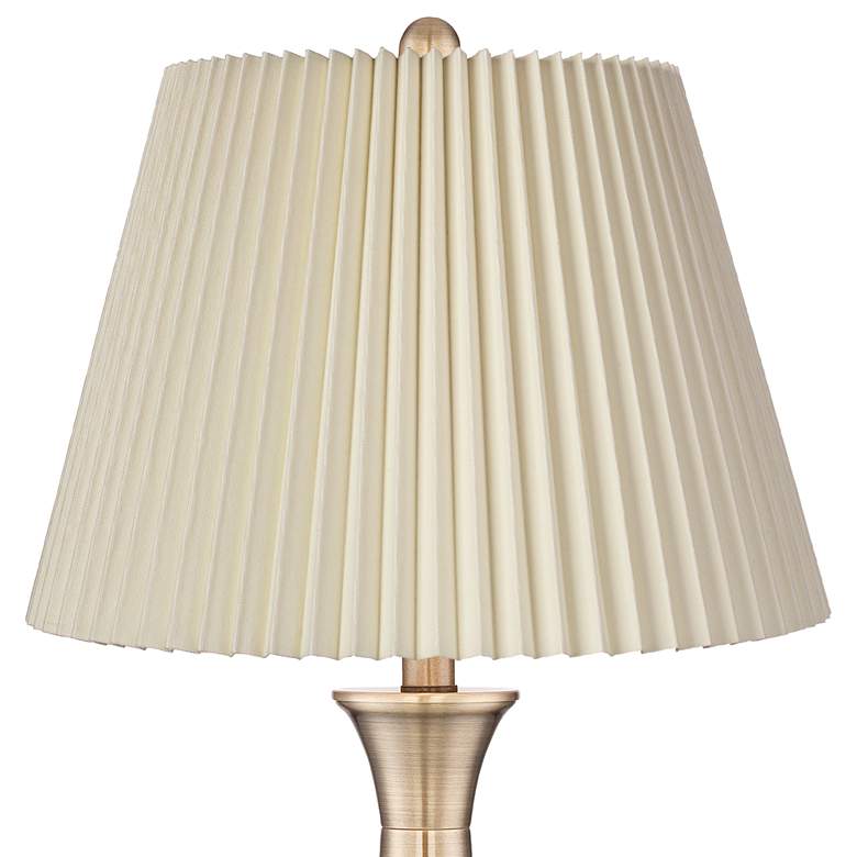 Image 2 Regency Hill Becky 24 3/4" Ivory Pleated Brass Table Lamps Set of 2 more views