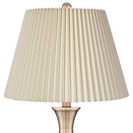 Image2 of Regency Hill Becky 24 3/4" Ivory Pleated Brass Table Lamps Set of 2 more views