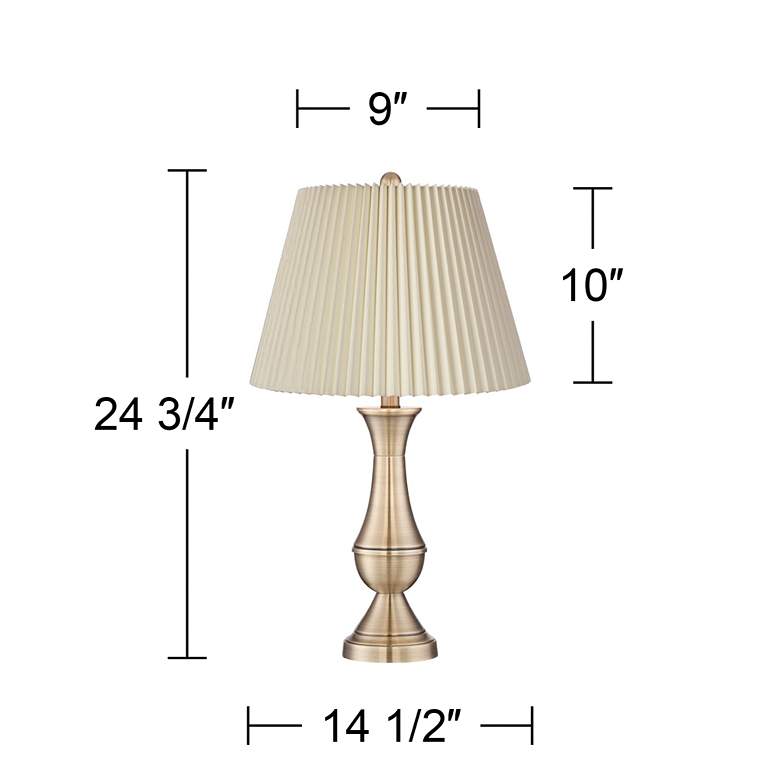 Image 5 Regency Hill Becky 24 3/4" Ivory Pleated Brass Table Lamps Set of 2 more views