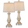 1_Regency Hill Becky 25 3/4" Traditional Brass Table Lamps with Risers