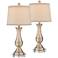 Regency Hill Becky 25 3/4" Traditional Brass Table Lamps with Risers
