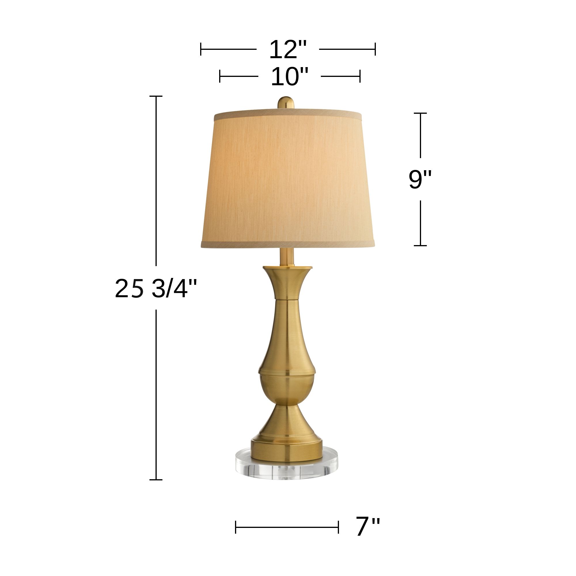 Regency Hill Becky 25 3/4" Traditional Brass Table Lamps with Risers