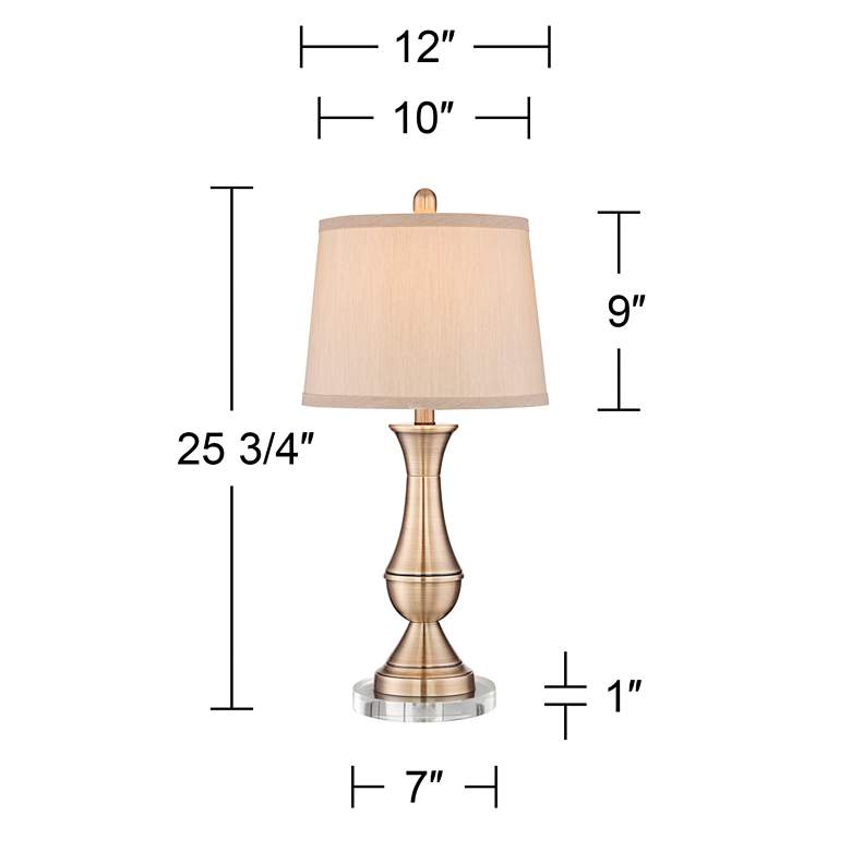 Image 5 Regency Hill Becky 25 3/4" Traditional Brass Table Lamps with Risers more views