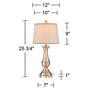 5_Regency Hill Becky 25 3/4" Traditional Brass Table Lamps with Risers more views