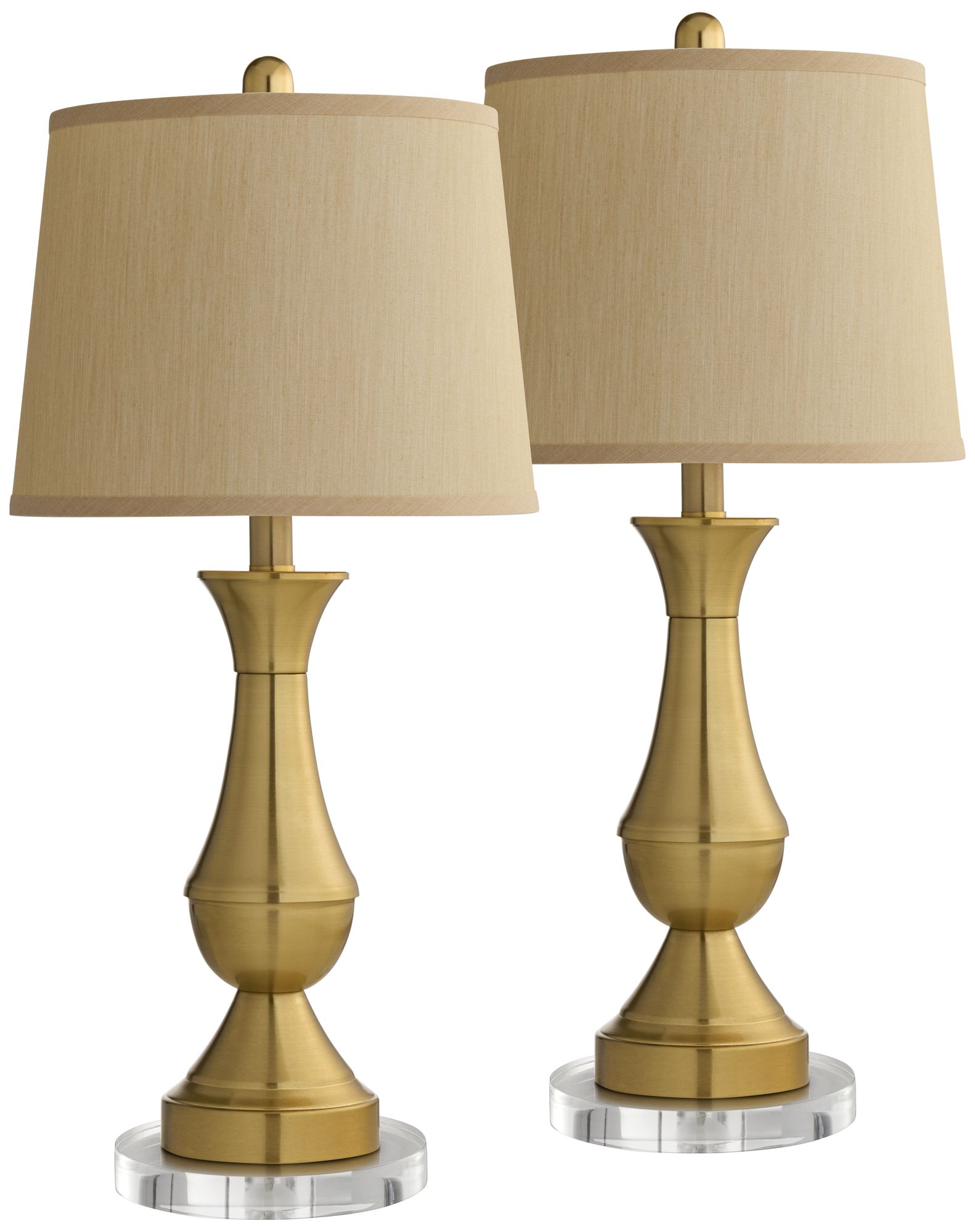 Regency Hill Becky 25 3/4" Traditional Brass Table Lamps with Risers