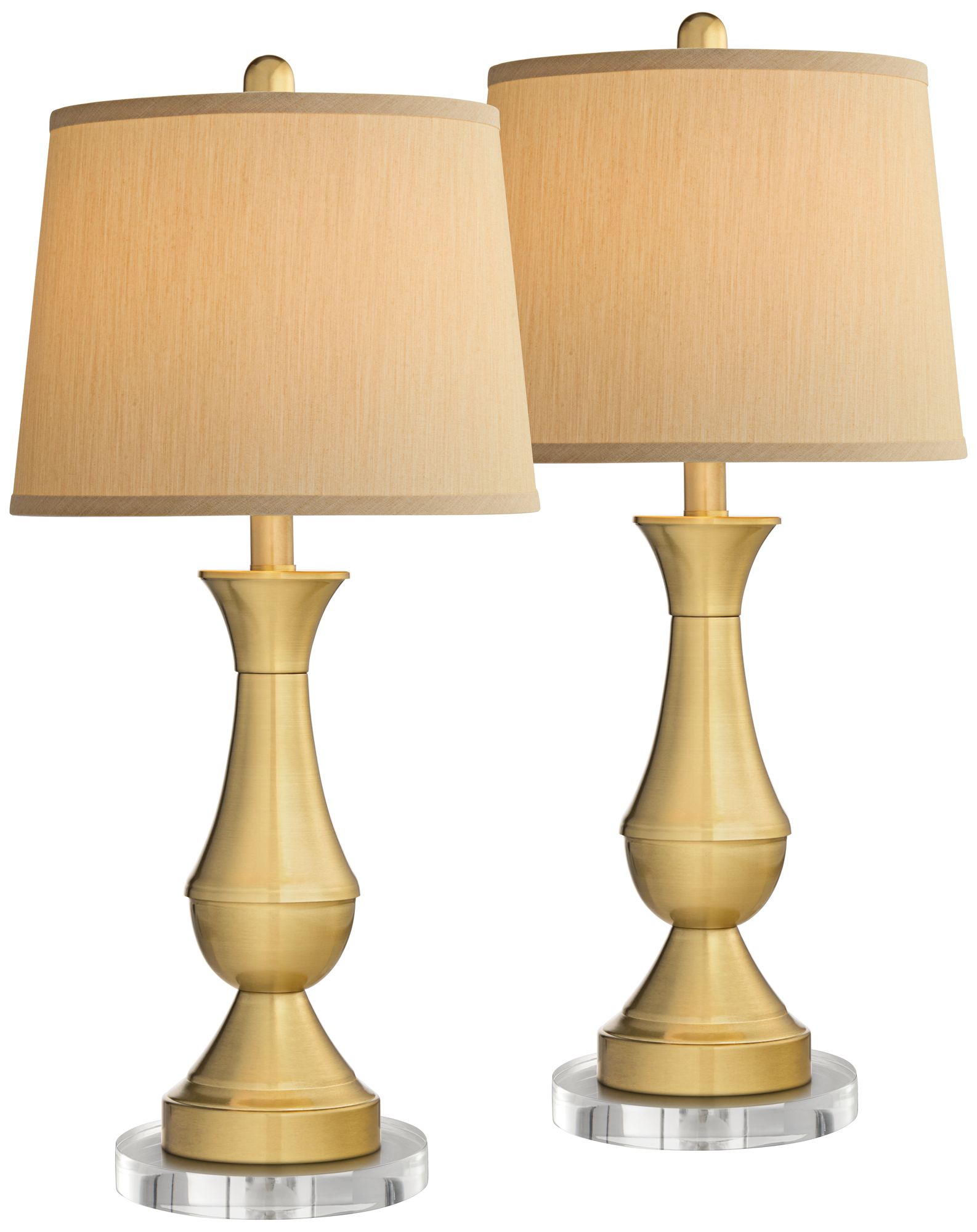 Image 3 Regency Hill Becky 25 3/4" Traditional Brass Table Lamps with Risers more views