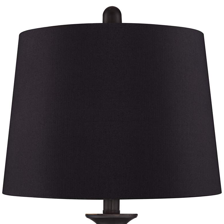 Image 2 Regency Hill Ben 25" Dark Bronze Black Shade Table Lamps Set of 2 more views
