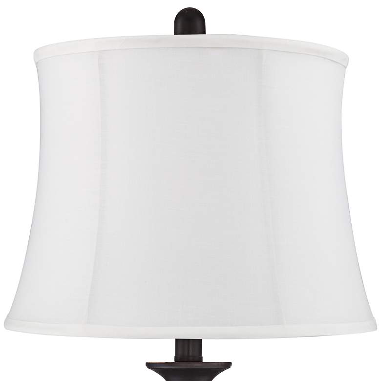 Image 2 Regency Hill Ben 25" Dark Bronze White Shade Table Lamps Set of 2 more views
