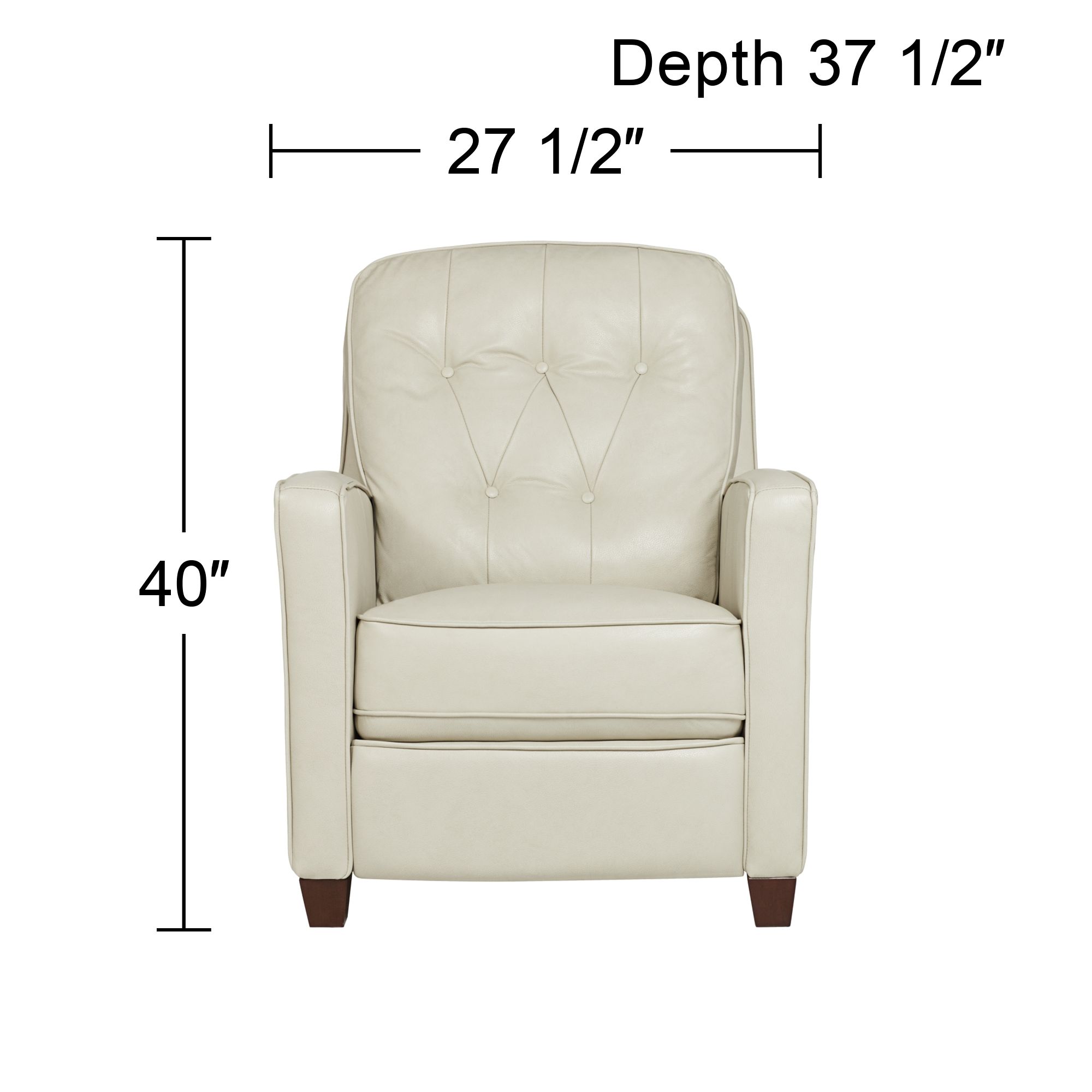 Regency Hill Benecict 27 1/2" Wide Pearl Leather 3-Way Recliner Chair