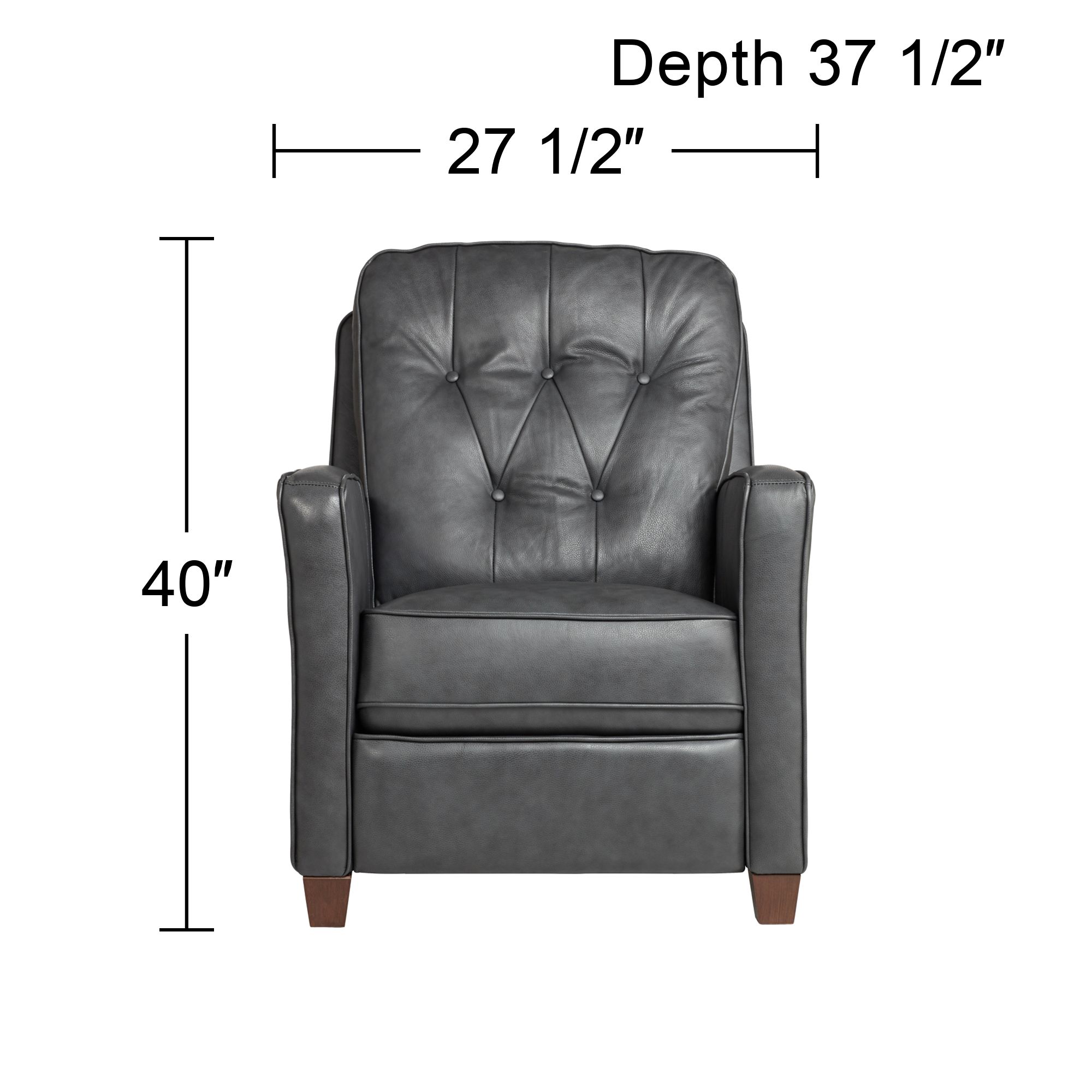Regency Hill Benedict Livorno Gray Leather 3-Way Recliner Chair in scene