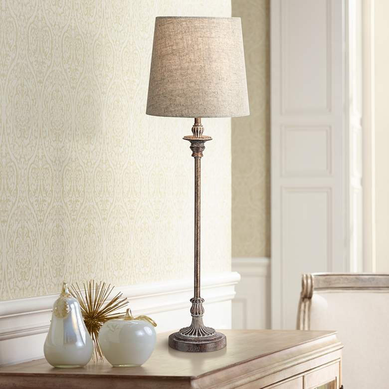 Image 2 Regency Hill Bentley 31 1/2" High Weathered Brown Buffet Table Lamp