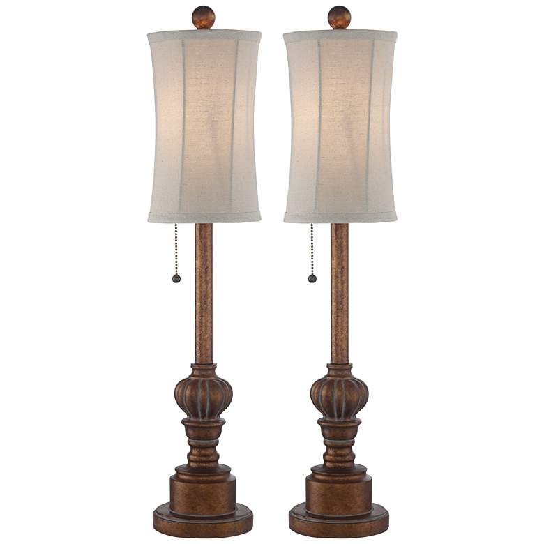 Image 2 Regency Hill Bertie 28" Bronze Finish Tall Buffet Table Lamps Set of 2