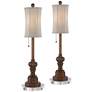 1_Regency Hill Bertie 28" Tall Buffet Table Lamps with Round Risers