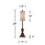 5_Regency Hill Bertie 28" Tall Buffet Table Lamps with Round Risers more views