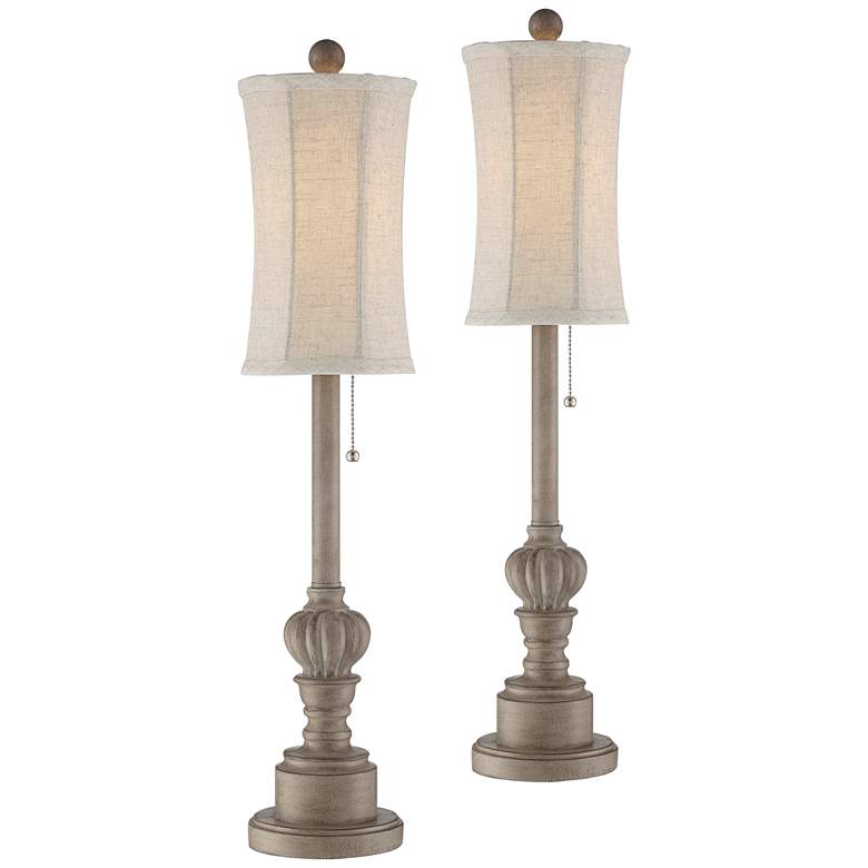 Image 2 Regency Hill Bertie 28" Wood Finish Traditional Buffet Lamps Set of 2