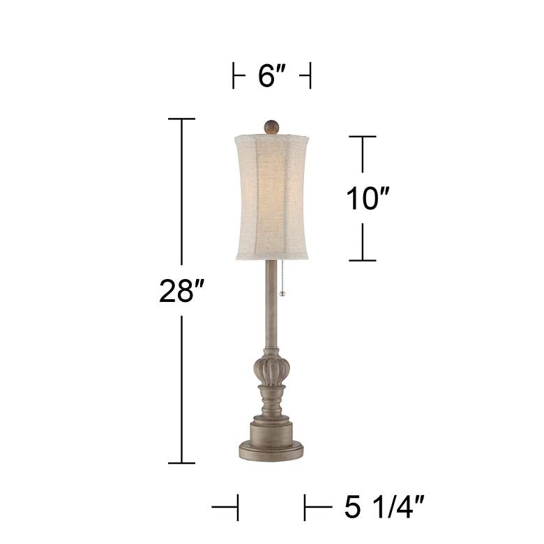 Image 7 Regency Hill Bertie 28" Wood Finish Traditional Buffet Lamps Set of 2 more views