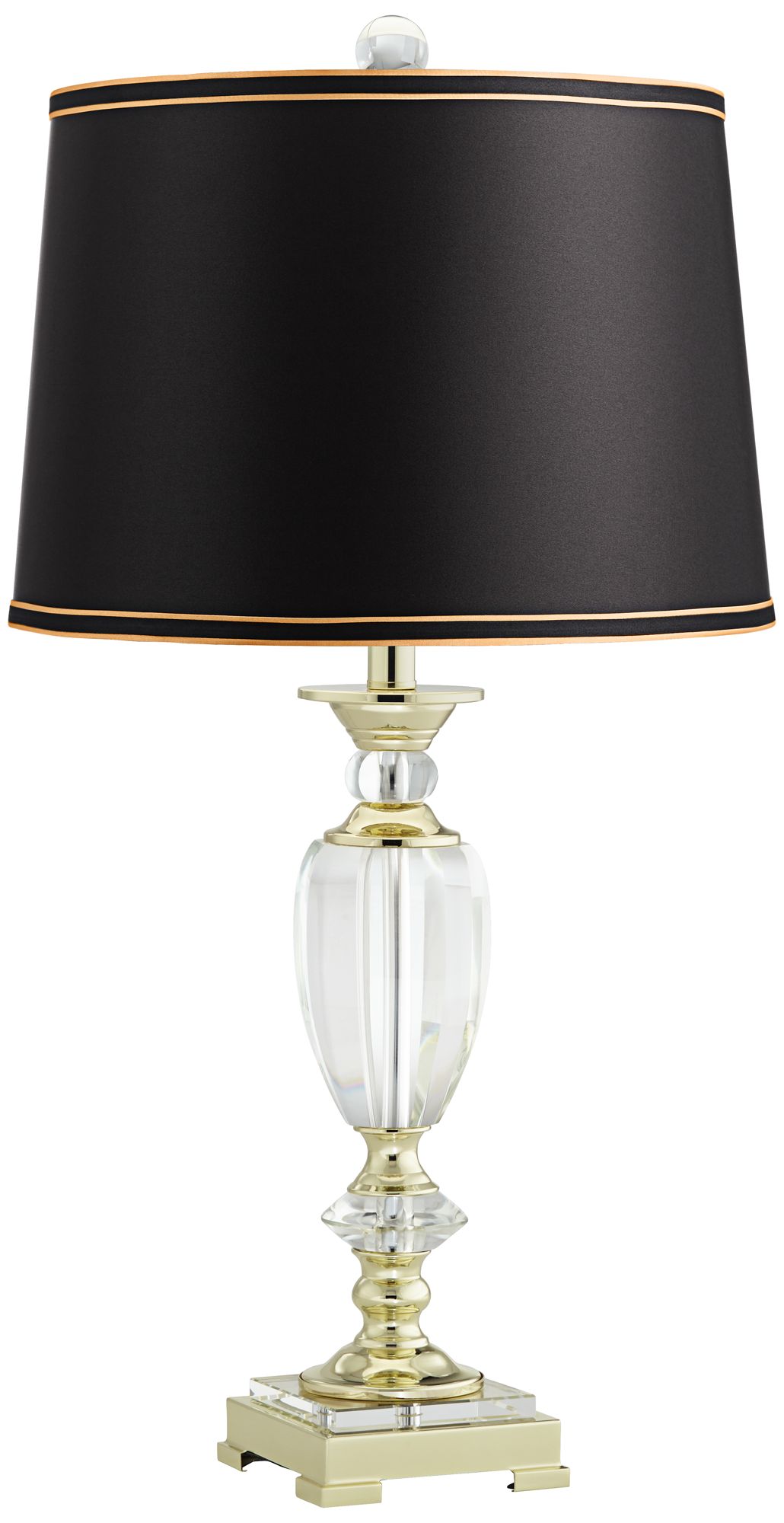 Image 2 Regency Hill Bixby 26 1/2" Crystal Table Lamp with Black Shade