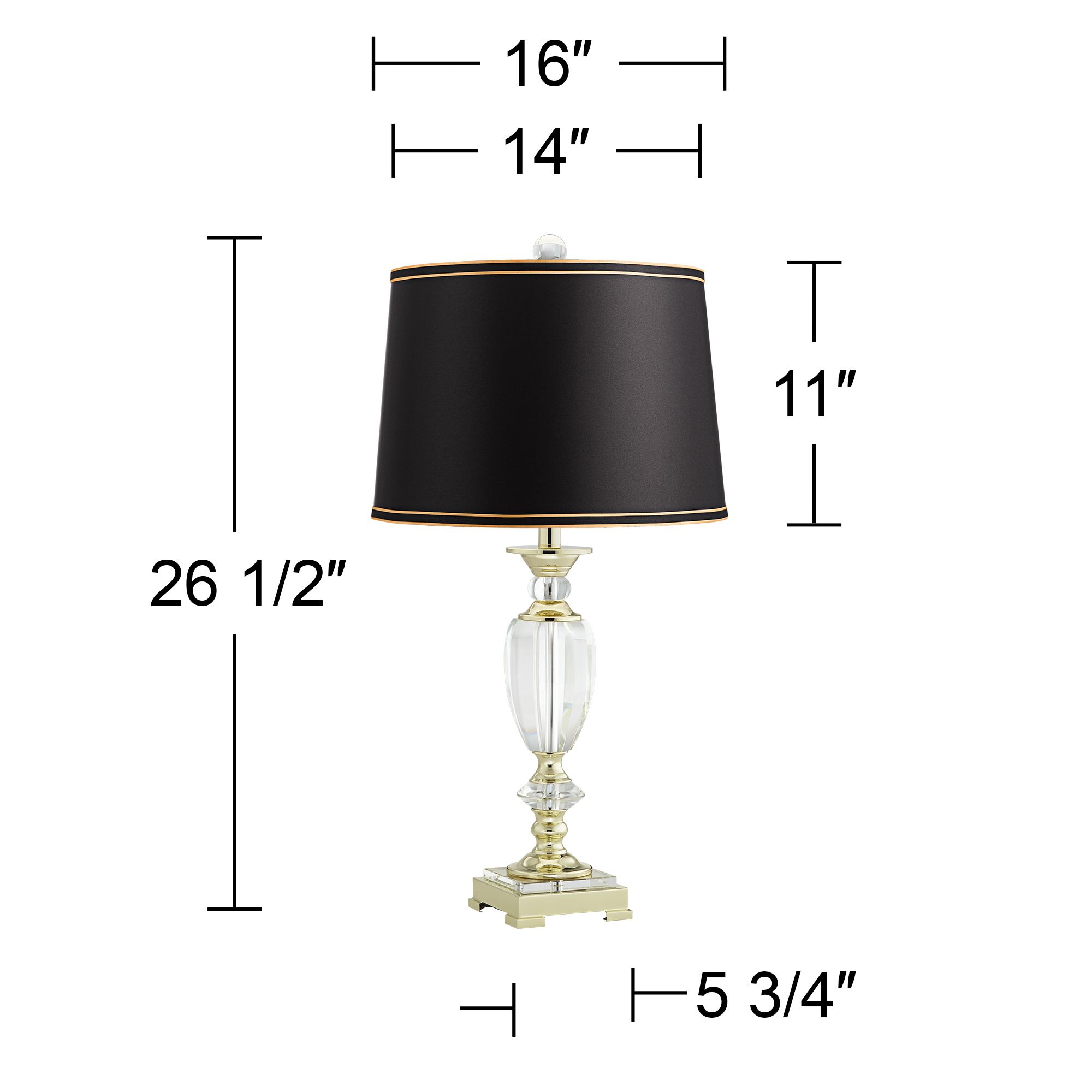 Image 6 Regency Hill Bixby 26 1/2" Crystal Table Lamp with Black Shade more views
