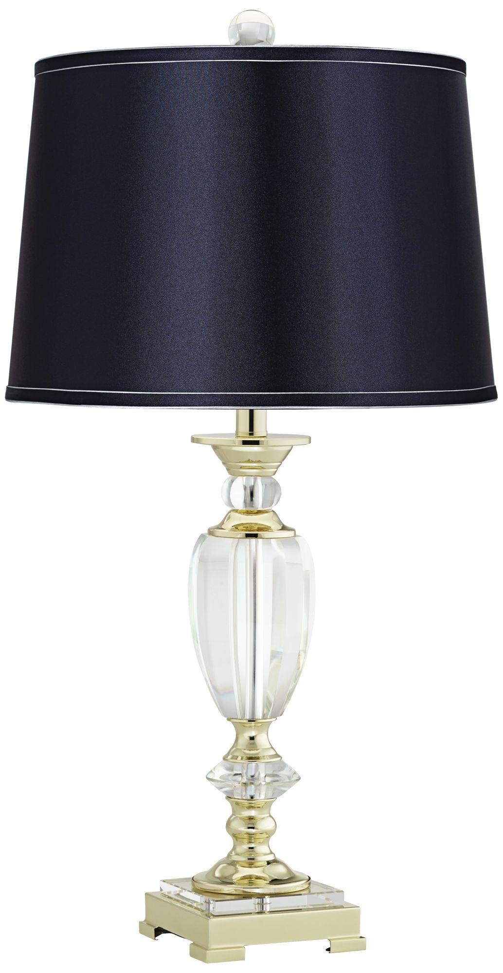Regency Hill Bixby 28 3/4"H Crystal Table Lamp with Navy Shade