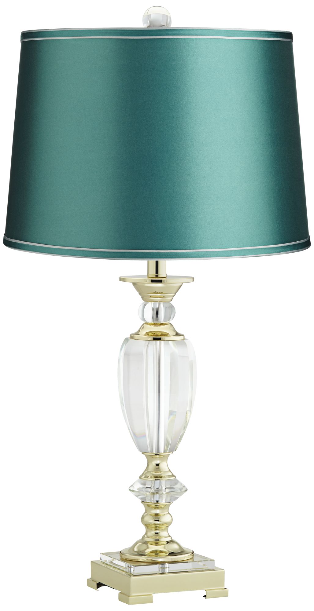 Regency Hill Bixby 28 3/4"H Crystal Table Lamp with Teal Shade