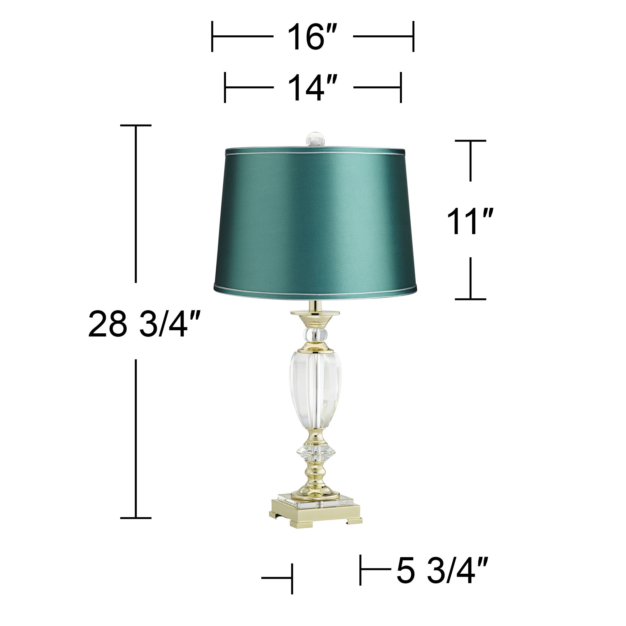 Image 6 Regency Hill Bixby 28 3/4"H Crystal Table Lamp with Teal Shade more views