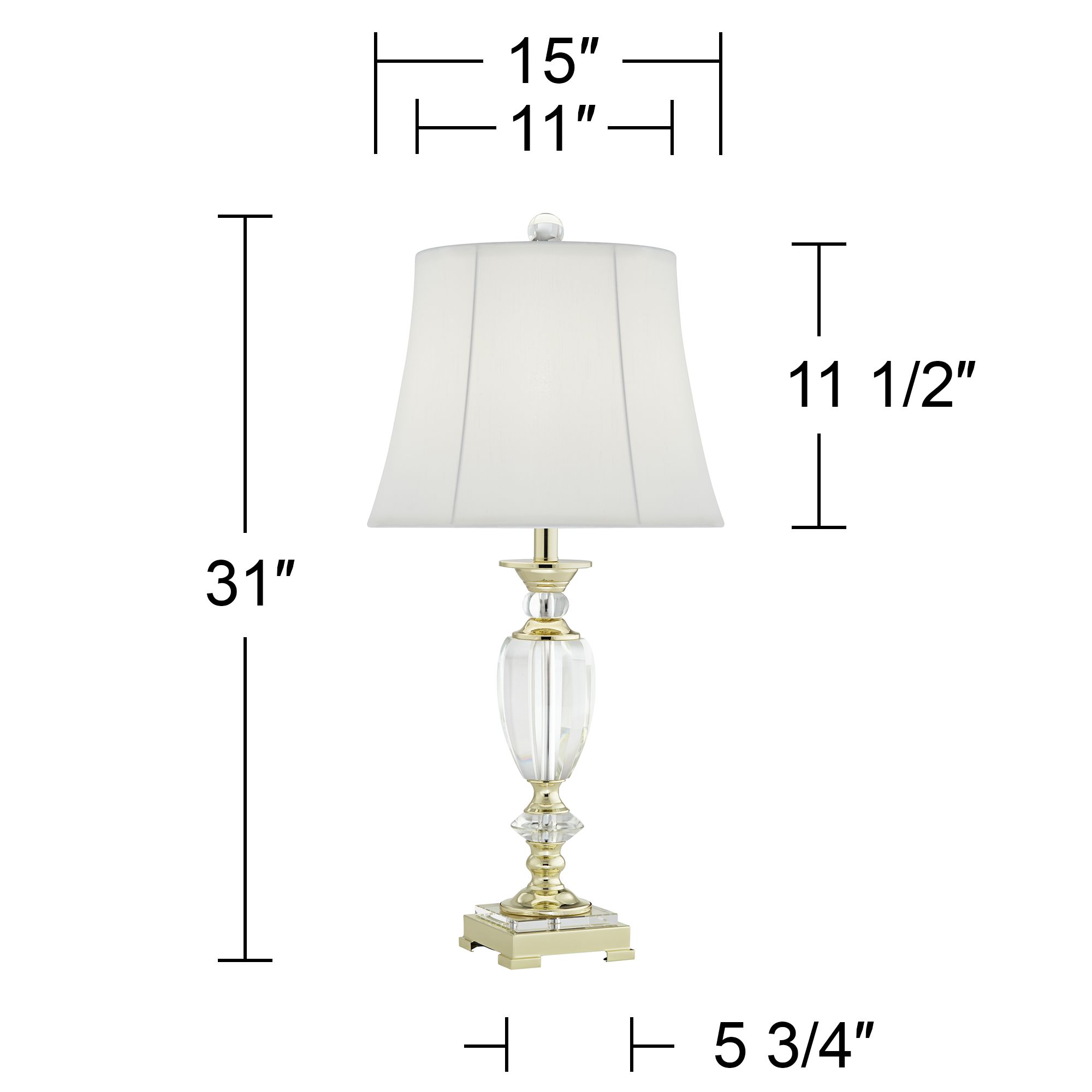 Regency Hill Bixby 31"H Crystal Table Lamp with Dimmer