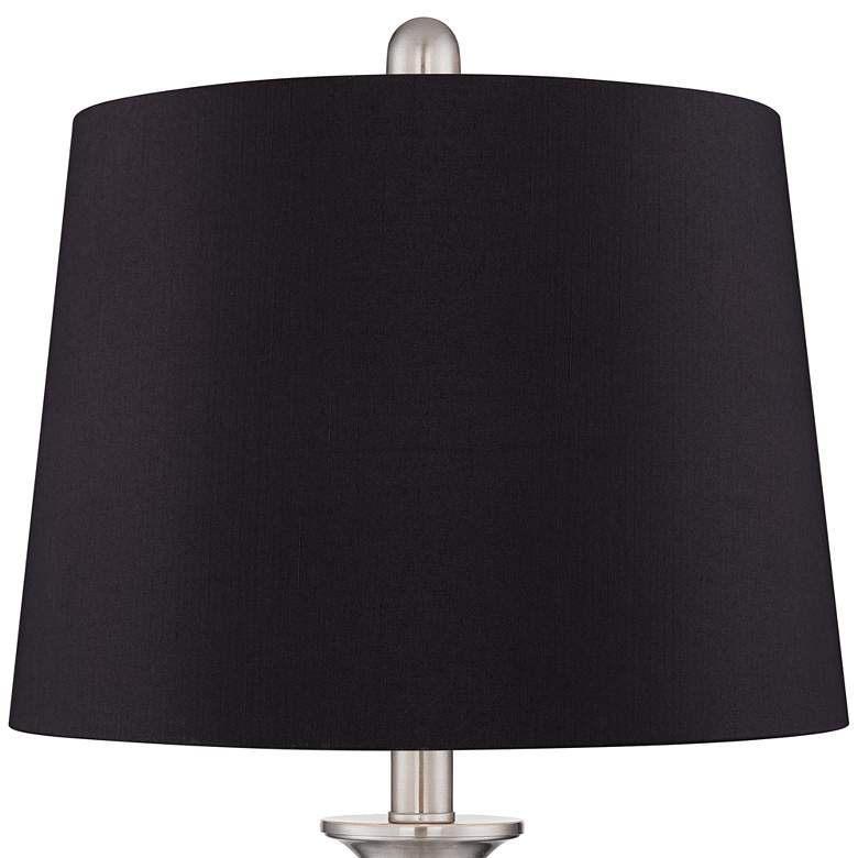 Image 2 Regency Hill Blair 25" Brushed Nickel Black Shade Table Lamps Set of 2 more views