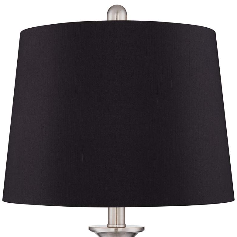 Image 2 Regency Hill Blair 25 inch Brushed Nickel Black Shade Table Lamps Set of 2 more views