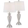 Regency Hill Blair 25" Brushed Nickel Lamps Set of 2 with Dimmers