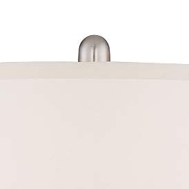 Image3 of Regency Hill Blair 25" Brushed Nickel Lamps Set of 2 with Dimmers more views