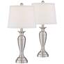 3_Regency Hill Blair 25" Brushed Nickel Lamps Set with Smart Sockets