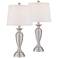 Regency Hill Blair 25" Brushed Nickel Lamps Set with Smart Sockets