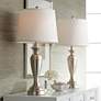 2_Regency Hill Blair 25" Brushed Nickel Lamps Set with Smart Sockets