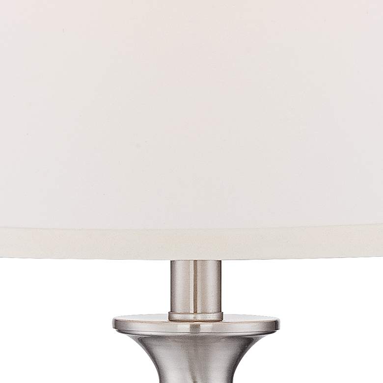 Image 4 Regency Hill Blair 25" Brushed Nickel Metal Table Lamps Set of 2 more views