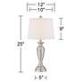 Regency Hill Blair 25" Brushed Nickel Metal Table Lamps Set of 2 in scene