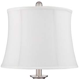 Image2 of Regency Hill Blair 25" Brushed Nickel White Shade Table Lamps Set of 2 more views