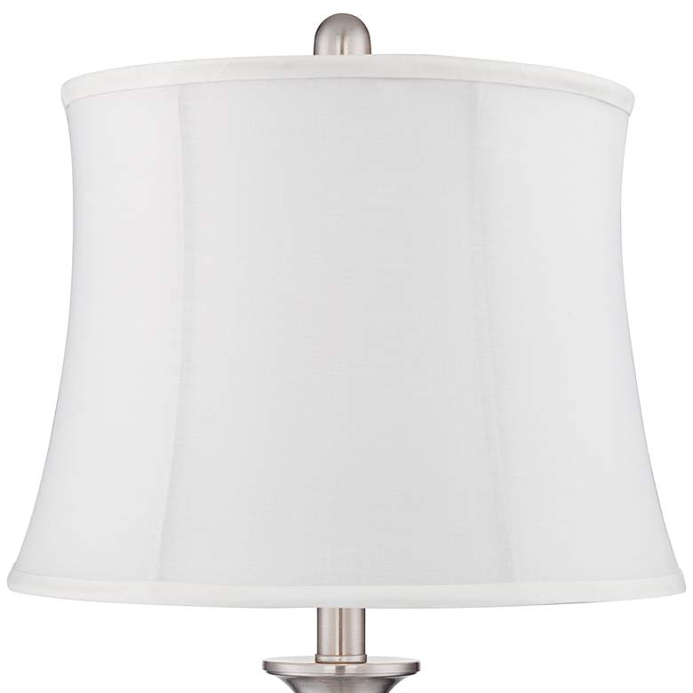 Image 2 Regency Hill Blair 25" Brushed Nickel White Shade Table Lamps Set of 2 more views