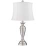 Regency Hill Blair 25" Brushed Nickel White Shade Table Lamps Set of 2