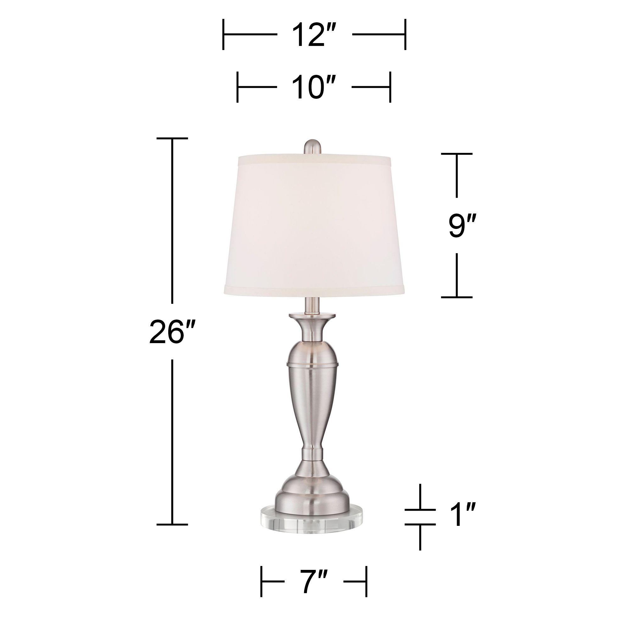 Image 5 Regency Hill Blair 26" Brushed Nickel Lamps Set with Acrylic Risers more views