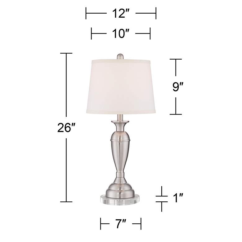 Image 5 Regency Hill Blair 26" Brushed Nickel Lamps Set with Acrylic Risers more views