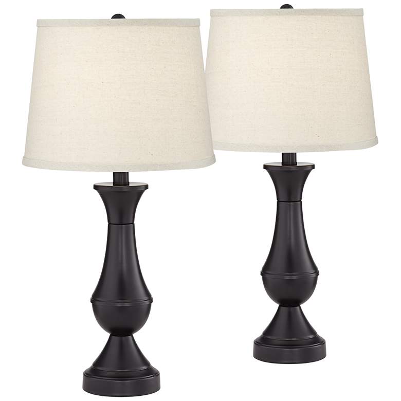 Image 3 Regency Hill Blakely 25" Bronze LED USB Touch Table Lamps Set of 2