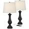 Regency Hill Blakely 25" Bronze LED USB Touch Table Lamps Set of 2